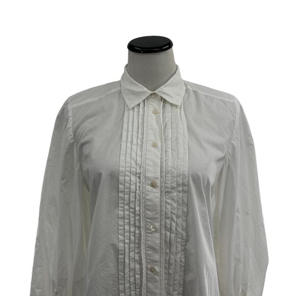 Sundance White Kenna Button Up Tie Sleeve Shirt - Picture 6 of 11
